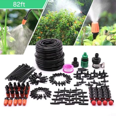 Kit Système D'irrigation DIY jardinage 25M Goutte à Goutte Jardin Système d'Arrosage Pour Jardin, Pelouse, Paysage, Potager