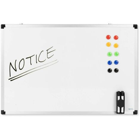 Kit tableau blanc Master of Boards Anti-rayures Cadre en aluminium Accessoires pratiques inclus - Blanc
