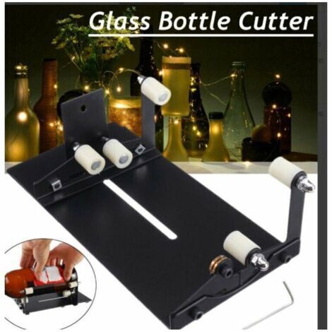 Kit taglia-bottiglie di vetro regolabile, taglia-bottiglie di vetro in acciaio inossidabile, strumento per tagliare bottiglie per professionisti e amatori fai-da-te, per vino, birra, whisky, champagne