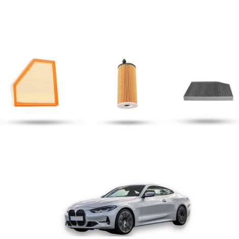 Kit tagliando 3 filtri compatibile con Bmw serie 4 (G22,G23 G80) 430i 180kw dal 2021