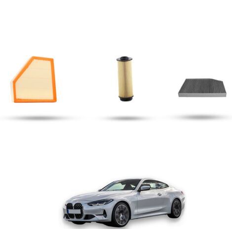 Kit tagliando 3 filtri compatibile con Bmw serie 4 (G22,G23 G80) M440i Hybrid 275kw dal 2020