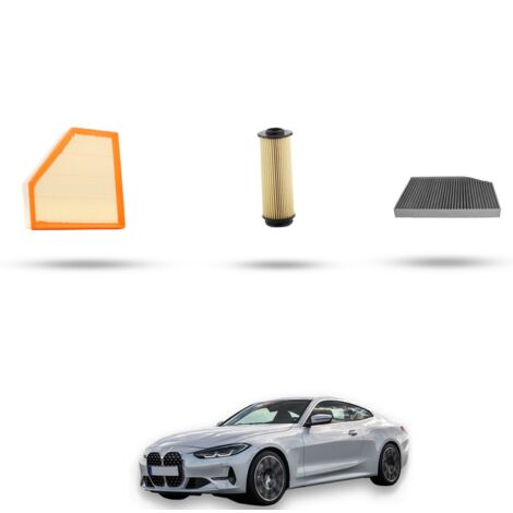 Kit tagliando 3 filtri compatibile con Bmw serie 4 (G22,G23 G80) M440i Hybrid 285kw dal 2020