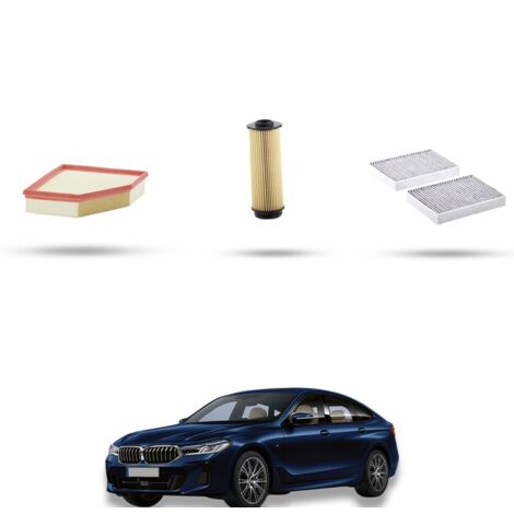 Kit tagliando 3 filtri compatibile con Bmw serie 6 (G32GT) 640i hybrid 245kw dal 2020