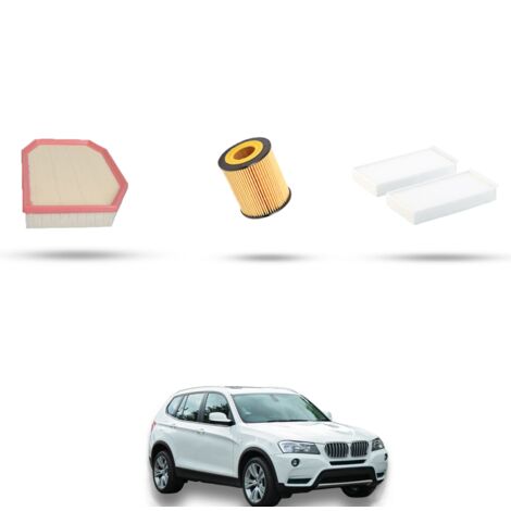 Kit tagliando 3 filtri compatibile con Bmw x3 (F25) 20ix 135kw dal 2011 al 2017