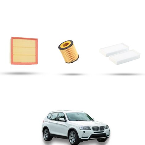 Kit tagliando 3 filtri compatibile con Bmw x3 (F25) 35ix 225kw dal 2010 al 2017