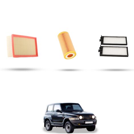 Kit tagliando 3 filtri compatibile con Chevrolet Korando 2.0 16V 94KW dal 98