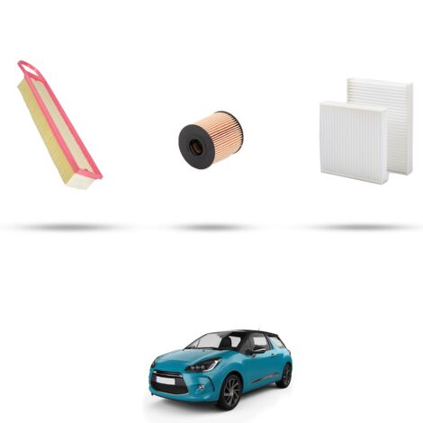 Kit tagliando 3 filtri compatibile con Citroen ds3 1.4 Vti 70kw dal 2010