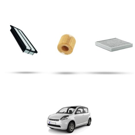 Kit tagliando 3 filtri compatibile con Daihatsu Sirion II 1.5 16v 76kw dal 2007