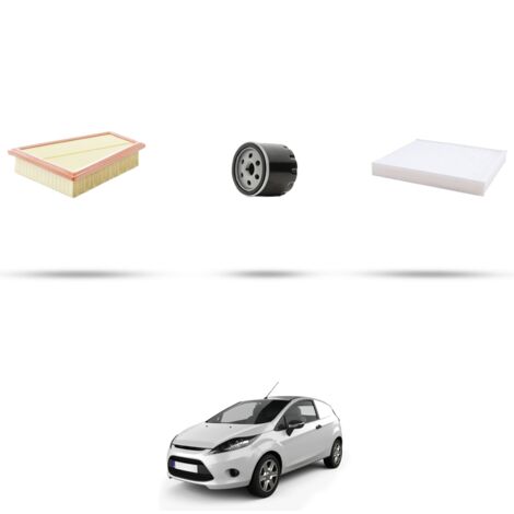 Kit tagliando 3 filtri compatibile con Ford Fiesta VI 1.25 60kw dal 2008