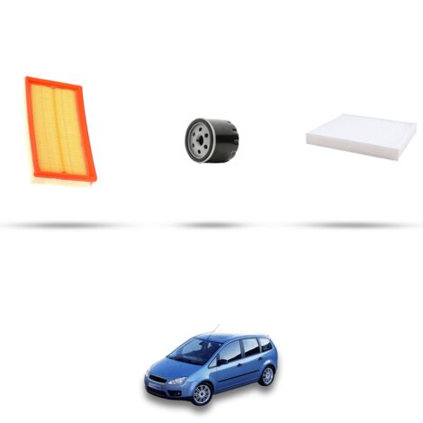Kit tagliando 3 filtri compatibile con Ford Focus C-Max 1.6 74kw dal 2003