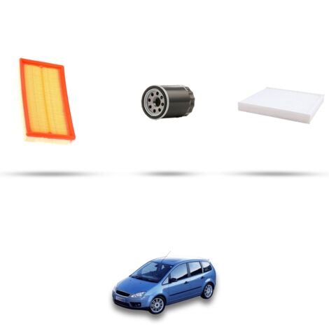 Kit tagliando 3 filtri compatibile con Ford Focus C-Max 1.8 16V 92kw dal 2004
