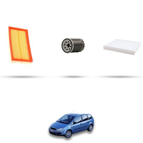 Kit tagliando 3 filtri compatibile con Ford Focus C-Max 1.8 88kw dal 2003