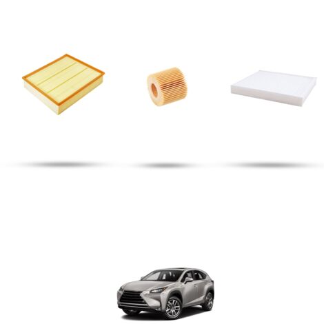 Kit tagliando 3 filtri compatibile con Lexus Nx 300h 145kw dal 2014