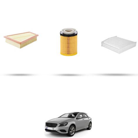 Kit tagliando 3 filtri compatibile con Mercedes Classe A (w176) A160 75kw Dal 2015