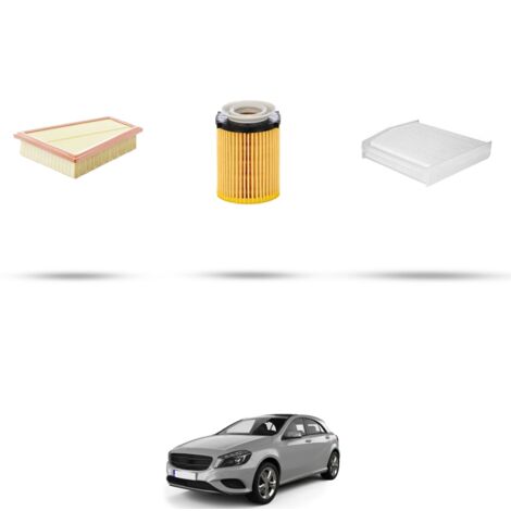 Kit tagliando 3 filtri compatibile con Mercedes Classe A (w176) A180 BlueEfficency 90kw Dal 2012