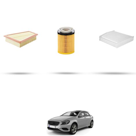 Kit tagliando 3 filtri compatibile con Mercedes Classe A (W176) A200 BlueEfficency 115kw dal 2012