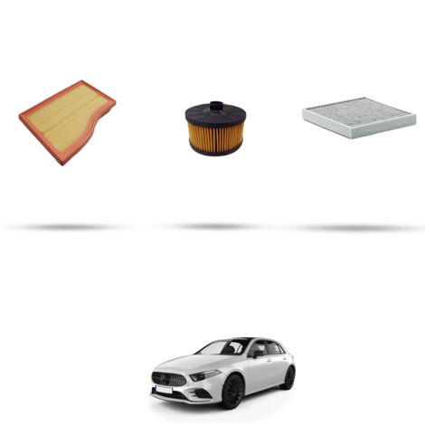 Kit tagliando 3 filtri compatibile con Mercedes Classe A (w177) 180 100kw Dal 2018