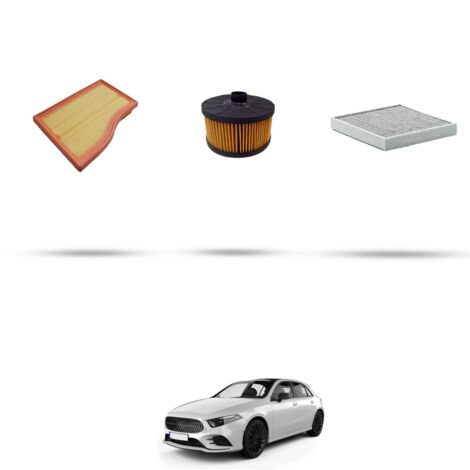 Kit tagliando 3 filtri compatibile con Mercedes Classe A (w177) 200 120kw Dal 2018