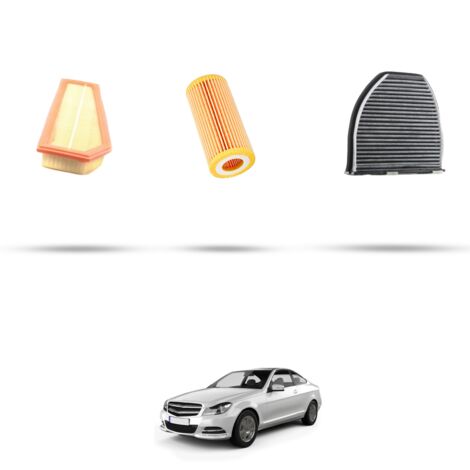 Kit tagliando 3 filtri compatibile con Mercedes Classe C (W204,C204,S204) C180 1.8 CGI 115kw Dal 2009