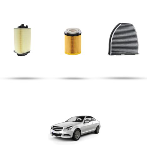 Kit tagliando 3 filtri compatibile con Mercedes Classe C (W204,C204,S204) C180 K BlueEfficiency 115kw Dal 2008