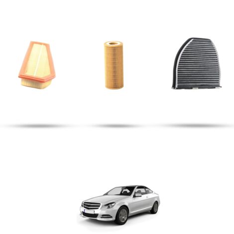 Kit tagliando 3 filtri compatibile con Mercedes Classe C (W204,C204,S204) C200 CGI BlueEfficency 135kw Dal 2009 al 2014
