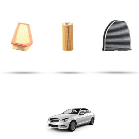 Kit tagliando 3 filtri compatibile con Mercedes Classe C (W204,C204,S204) C200 Kompressor 135kw Dal 2007