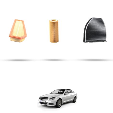 Kit tagliando 3 filtri compatibile con Mercedes Classe C (W204,C204,S204) C250 CGI BlueEfficency 150kw Dal 2009 al 2014
