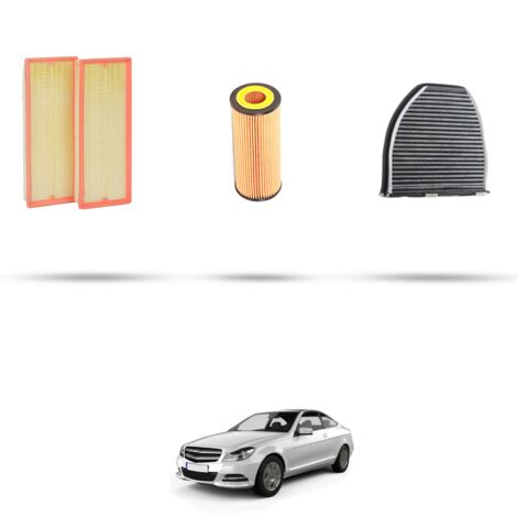 Kit tagliando 3 filtri compatibile con Mercedes Classe C (W204,C204,S204) C350 200kw Dal 2007 al 2014