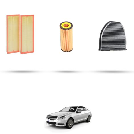 Kit tagliando 3 filtri compatibile con Mercedes Classe C (W204,C204,S204) C350 CGI 215kw Dal 2008