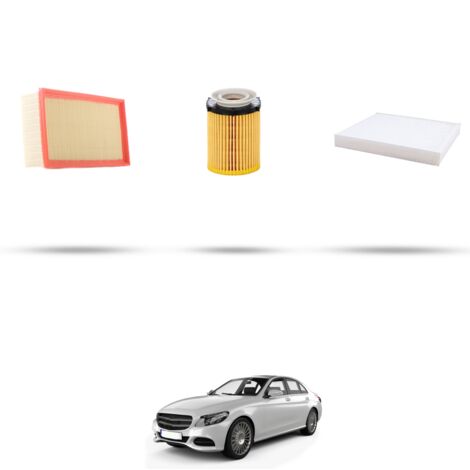 Kit tagliando 3 filtri compatibile con Mercedes Classe C (W205,S205,C205) 180 115kw Dal 2014