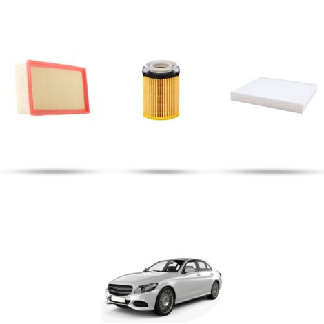 Kit tagliando 3 filtri compatibile con Mercedes Classe C (W205,S205,C205) 180 115kw Dal 2018