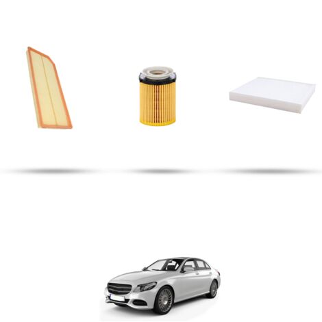 Kit tagliando 3 filtri compatibile con Mercedes Classe C (W205,S205,C205) 300 183kw Dal 2018