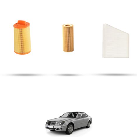 Kit tagliando 3 filtri compatibile con Mercedes Classe E (w211,S211) E200 NGT 120kw dal 2004 al 2009