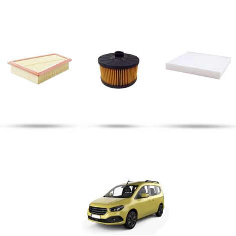 Kit tagliando 3 filtri compatibile con Mercedes Classe T (W420) 180 96kw Dal 2021