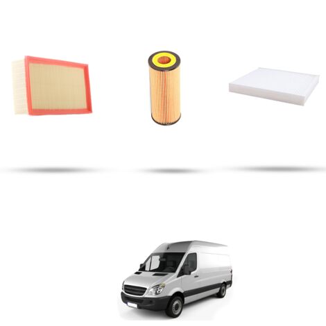 Kit tagliando 3 filtri compatibile con Mercedes Sprinter II (906) 224 V6 190kw Dal 2006 al 2013