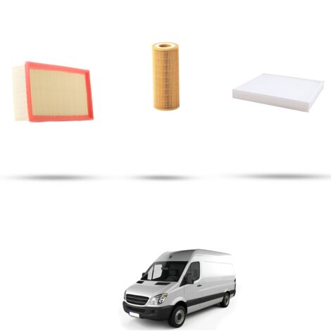 Kit tagliando 3 filtri compatibile con Mercedes Sprinter II (906) 516 115kw Dal 2008
