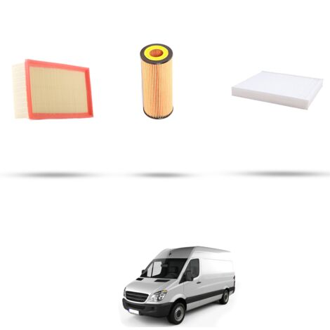 Kit tagliando 3 filtri compatibile con Mercedes Sprinter II (906) 524 V6 190kw Dal 2006