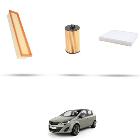 Kit tagliando 3 filtri compatibile con Opel Corsa D 1.0 48kw Dal 2011