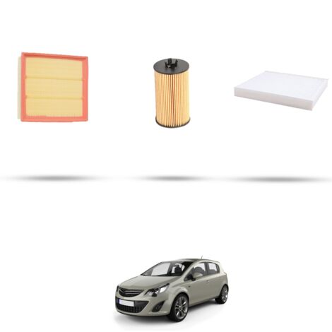 Kit tagliando 3 filtri compatibile con Opel Corsa D 1.2 16V 59kw Dal 2006 al 2009