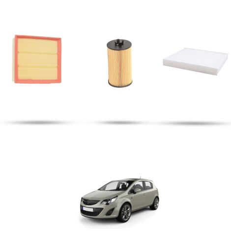 Kit tagliando 3 filtri compatibile con Opel Corsa D 1.2 16V 63kw Dal 2010