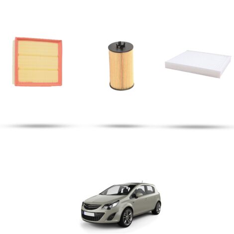 Kit tagliando 3 filtri compatibile con Opel Corsa D 1.2 16V Ecoflex 63kw Dal 2009