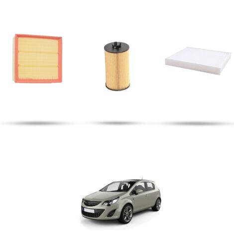 Kit tagliando 3 filtri compatibile con Opel Corsa D 1.4 16v Turbo 88kw Dal 2012
