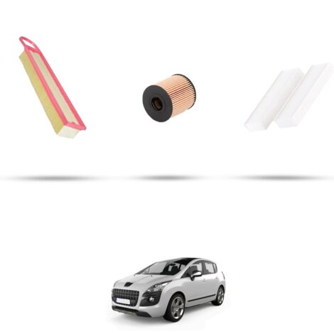 Kit tagliando 3 filtri compatibile con Peugeot 3008 1.6 VTi 88kw Dal 2009