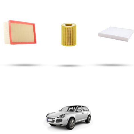 Kit tagliando 3 filtri compatibile con Porsche Cayenne I (955) 4.8 v8 Turbo 368kw dal 2007