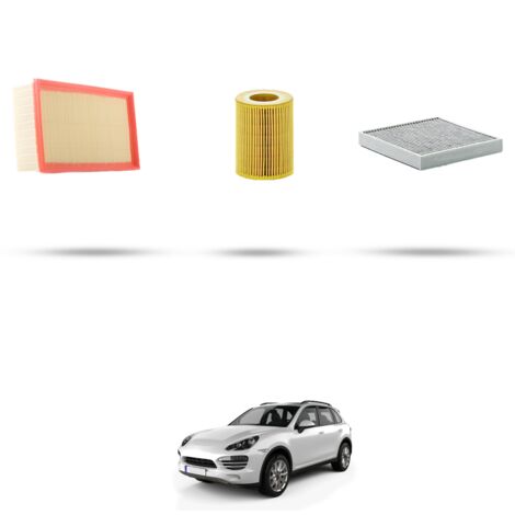 Kit tagliando 3 filtri compatibile con Porsche Cayenne II (958) 4.8 Turbo 382Kw dal 2014