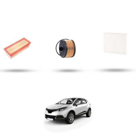 Kit tagliando 3 filtri compatibile con Renault Captur (J5,H5) 1.3 TCE 130 96kw dal 2018