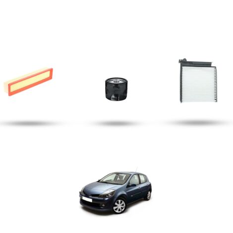 Kit tagliando 3 filtri compatibile con Renault Clio III 1.2 16v 48kw Dal 2005