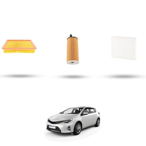 Kit tagliando 3 filtri compatibile con Toyota Auris II (E180) 1.6 D4-D 82kw Dal 2015