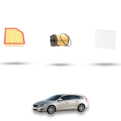 Kit tagliando 3 filtri compatibile con Volvo V60 2.0 T6 Polestar 270Kw dal 2016