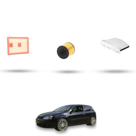 Kit tagliando 3 filtri compatibile con Vw Golf V (1K1,1K5,AJ5,5M1,521) 1.6 FSI 85kw Dal 2003 Al 2008